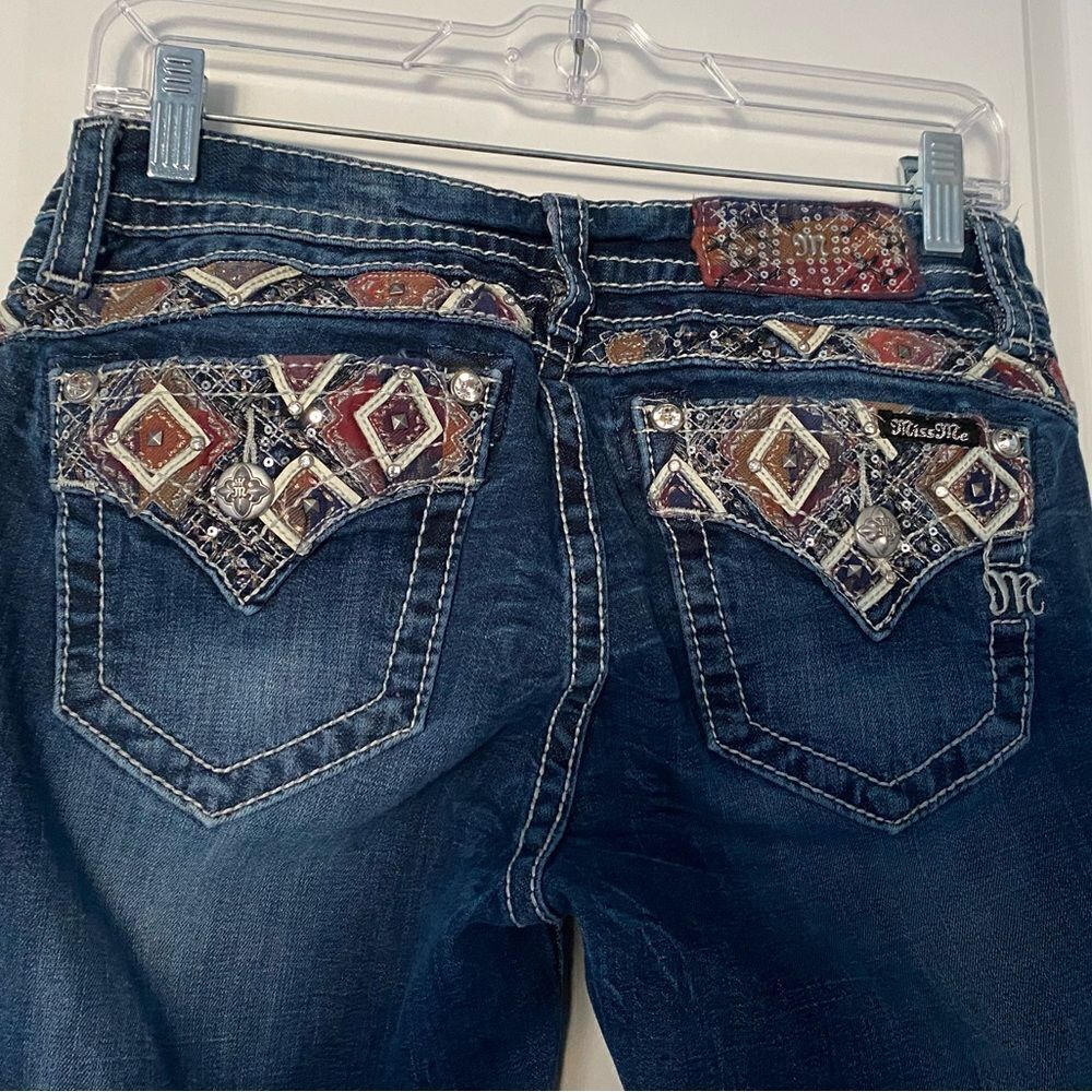 Miss Me Colorful Bling Relaxed Boot Cut Jeans - Picture 5 of 8